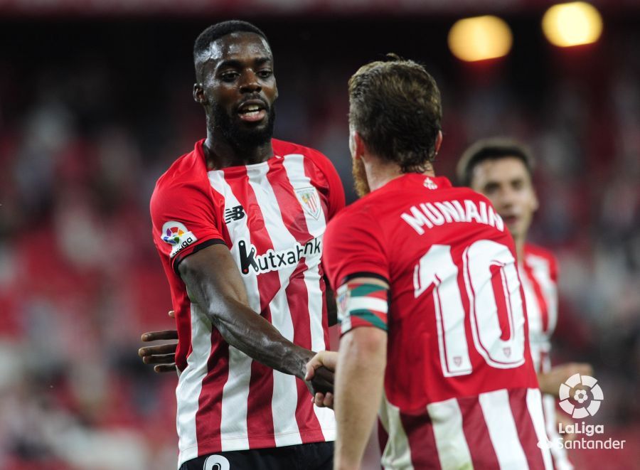  Williams y Muniain, tras uno de los goles del Athletic Club ante el Mallorca.