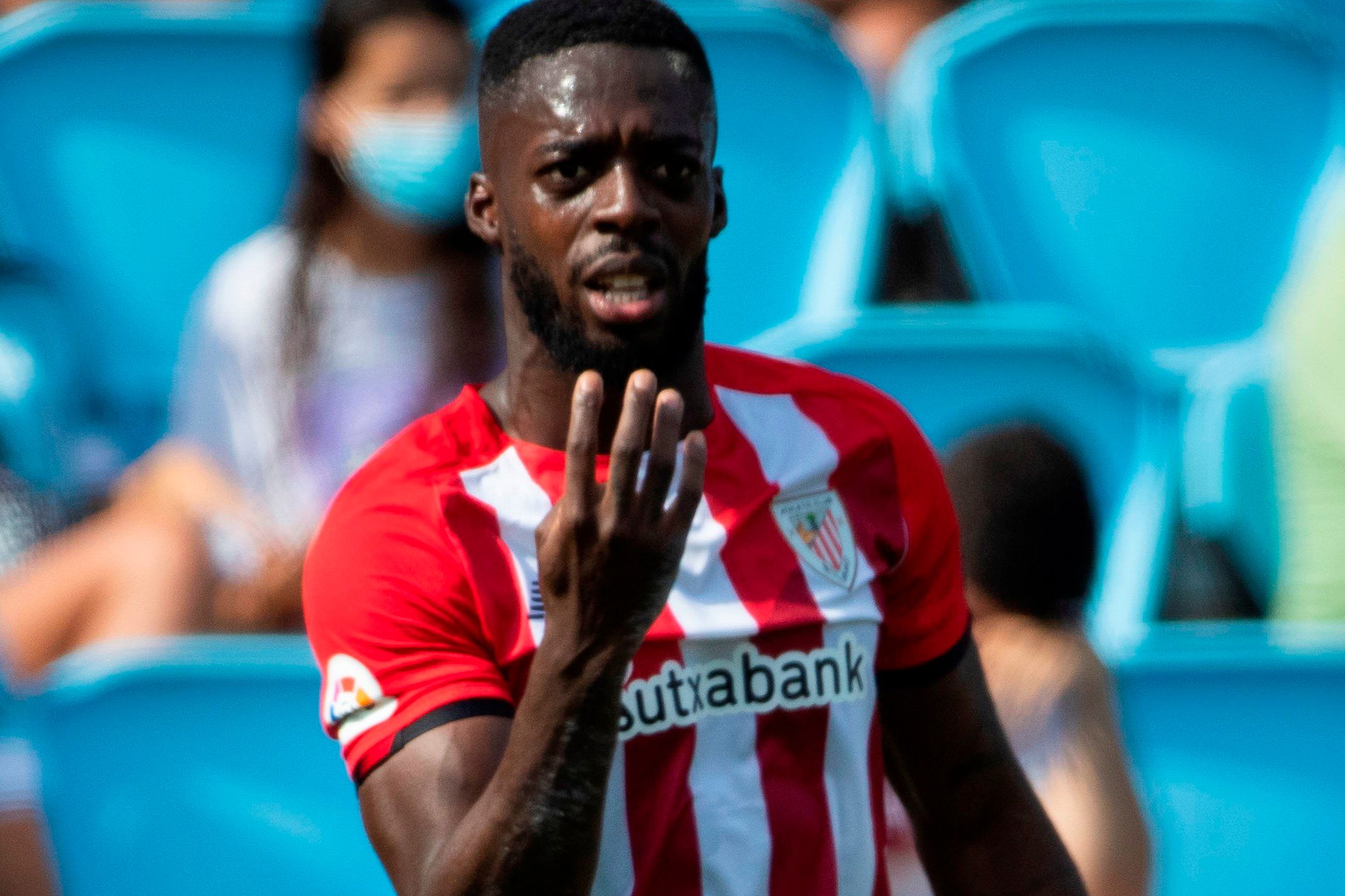 Gesto de Iñaki Williams en Balaídos ante el Celta.