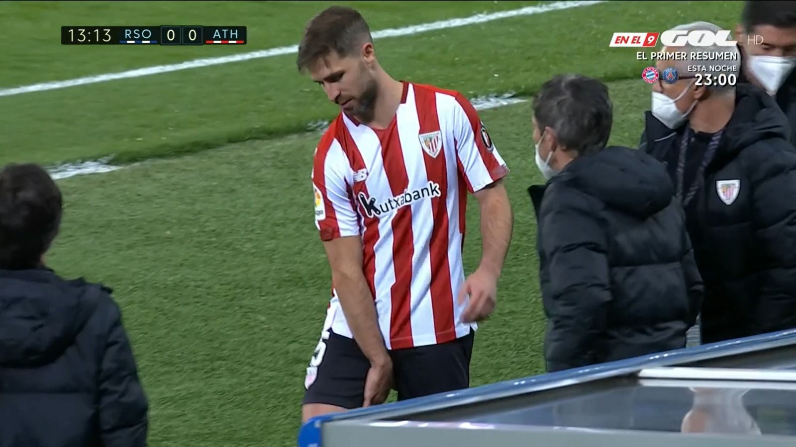 Yeray, su fue lesionado en el derbi ante la Real Sociedad del Reale Arena.