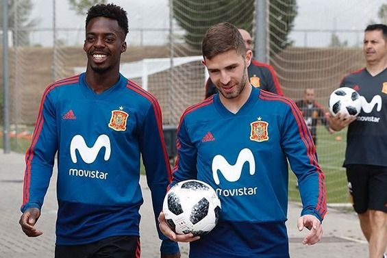 Yeray y Williams con la selección española.