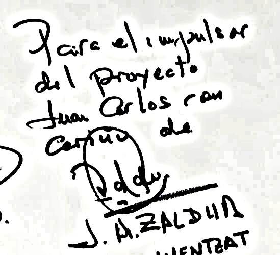  Dedicatoria de Juan Antonio Zaldua en el Muro del Athletic Club del Metro de Indautxu.