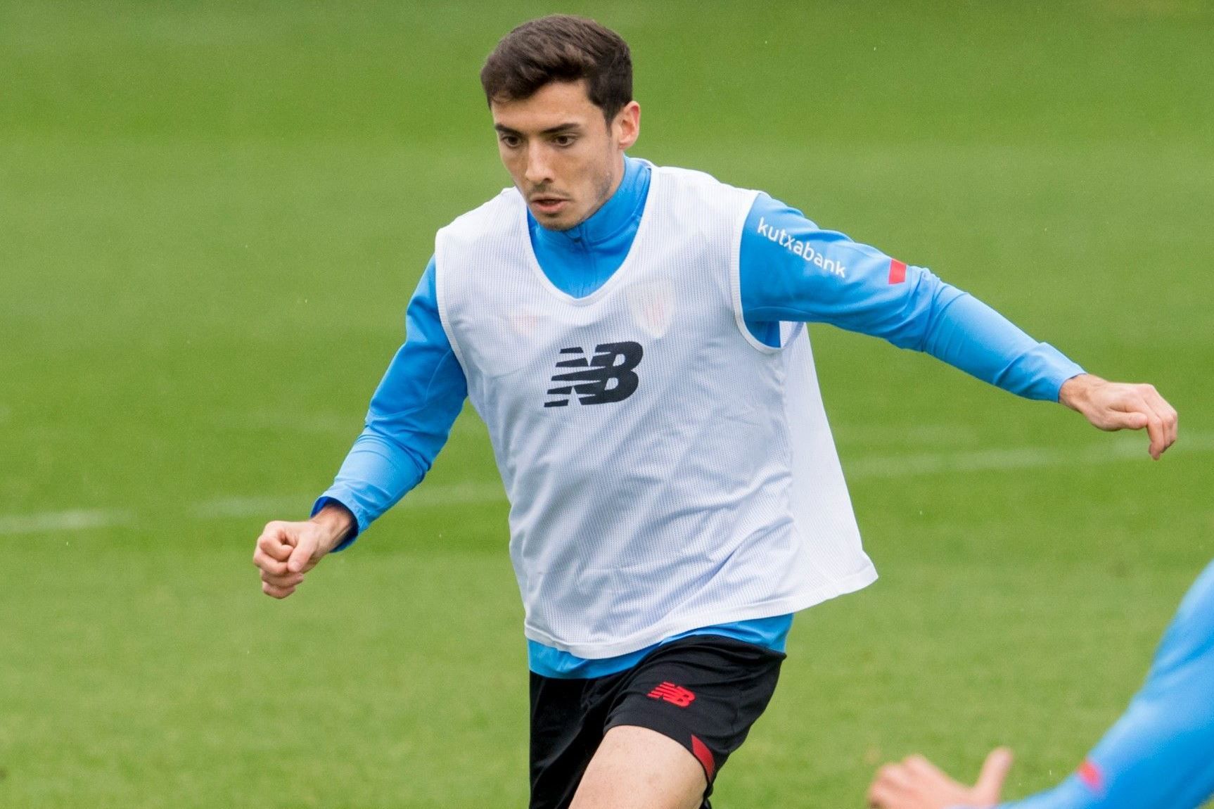 El getxotarra Oier Zarraga entrenando en Lezama.