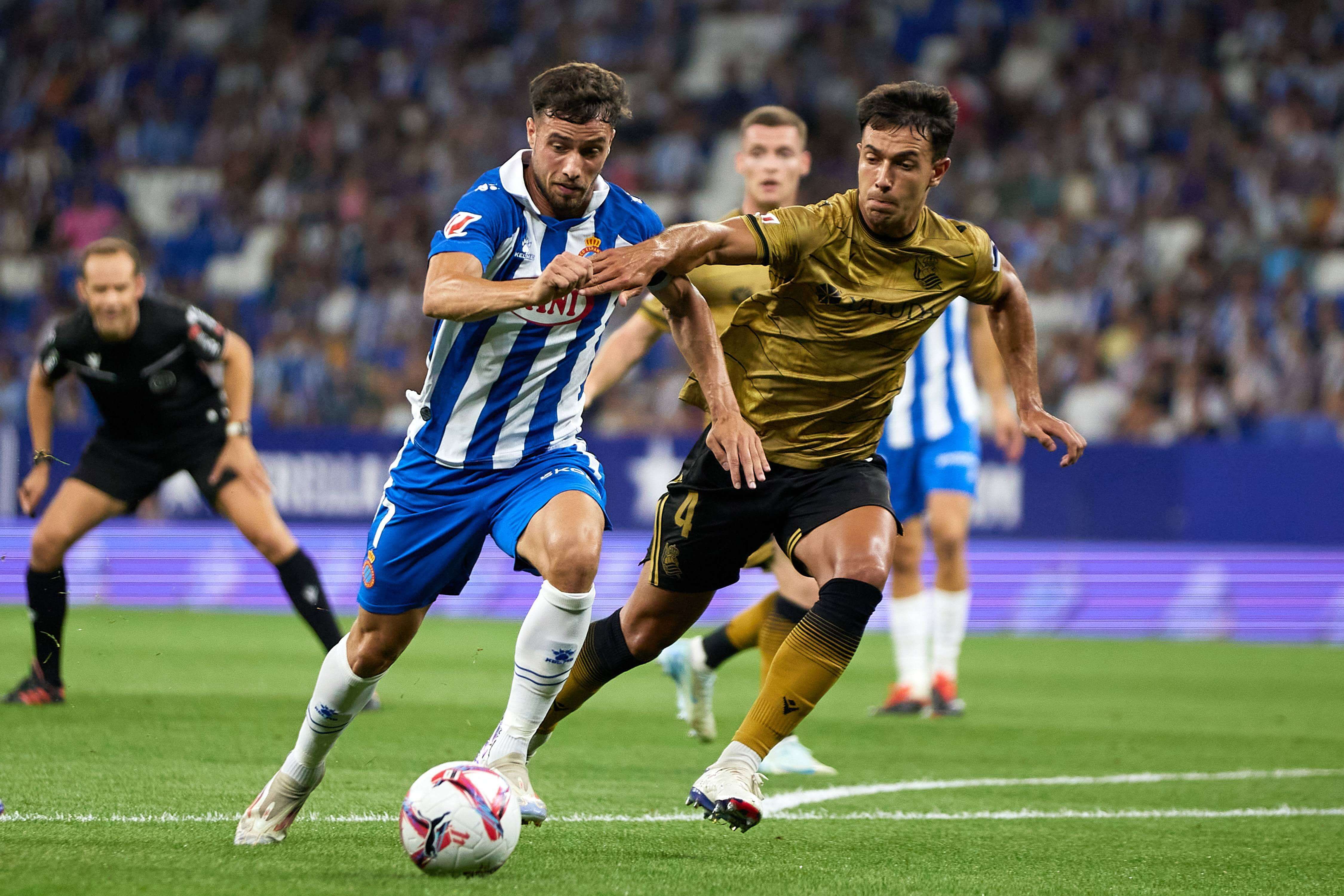  Javi Puado, en el partido frente a la Real Sociedad.