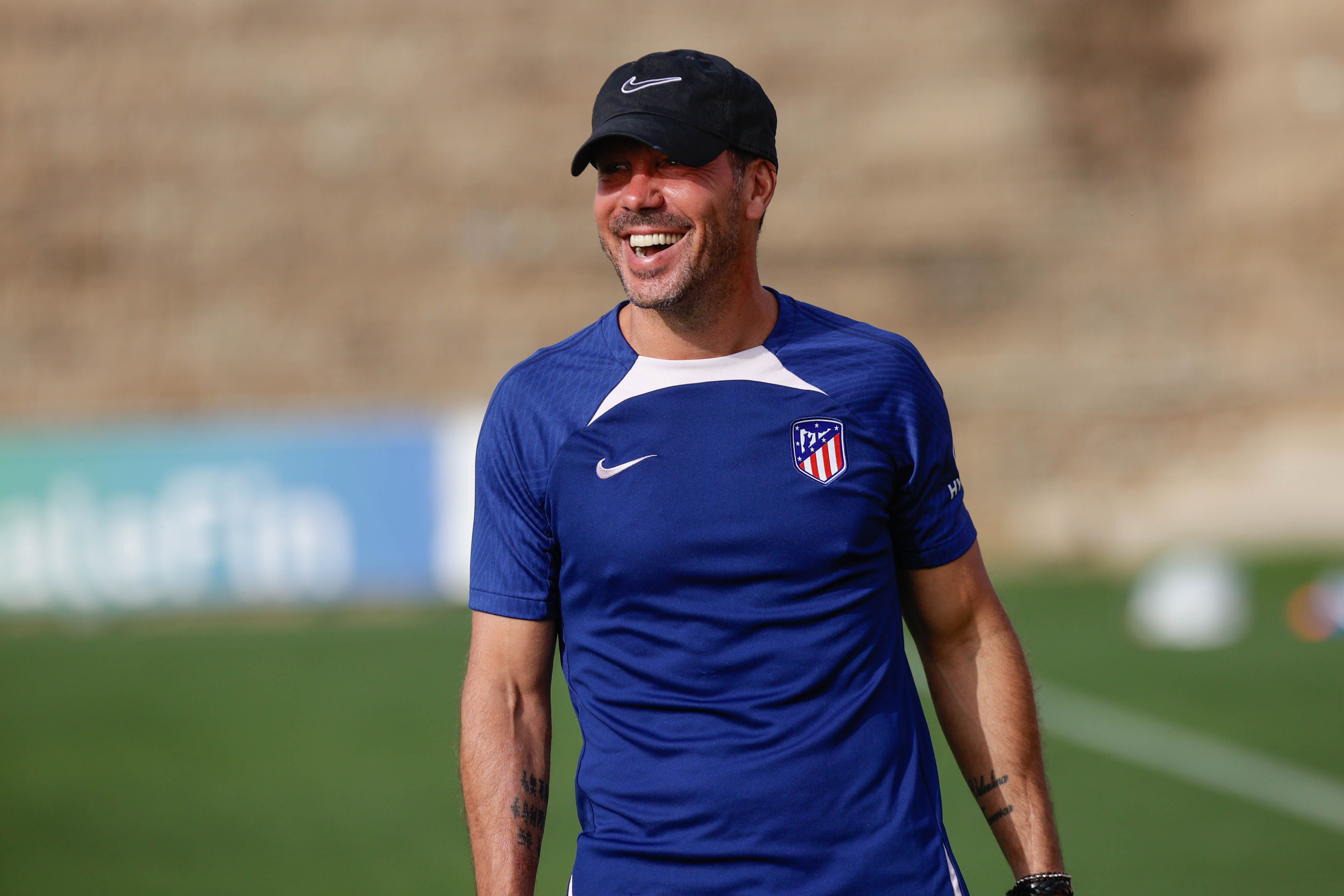  Diego Pablo Simeone, en una sesión del Atlético de Madrid.