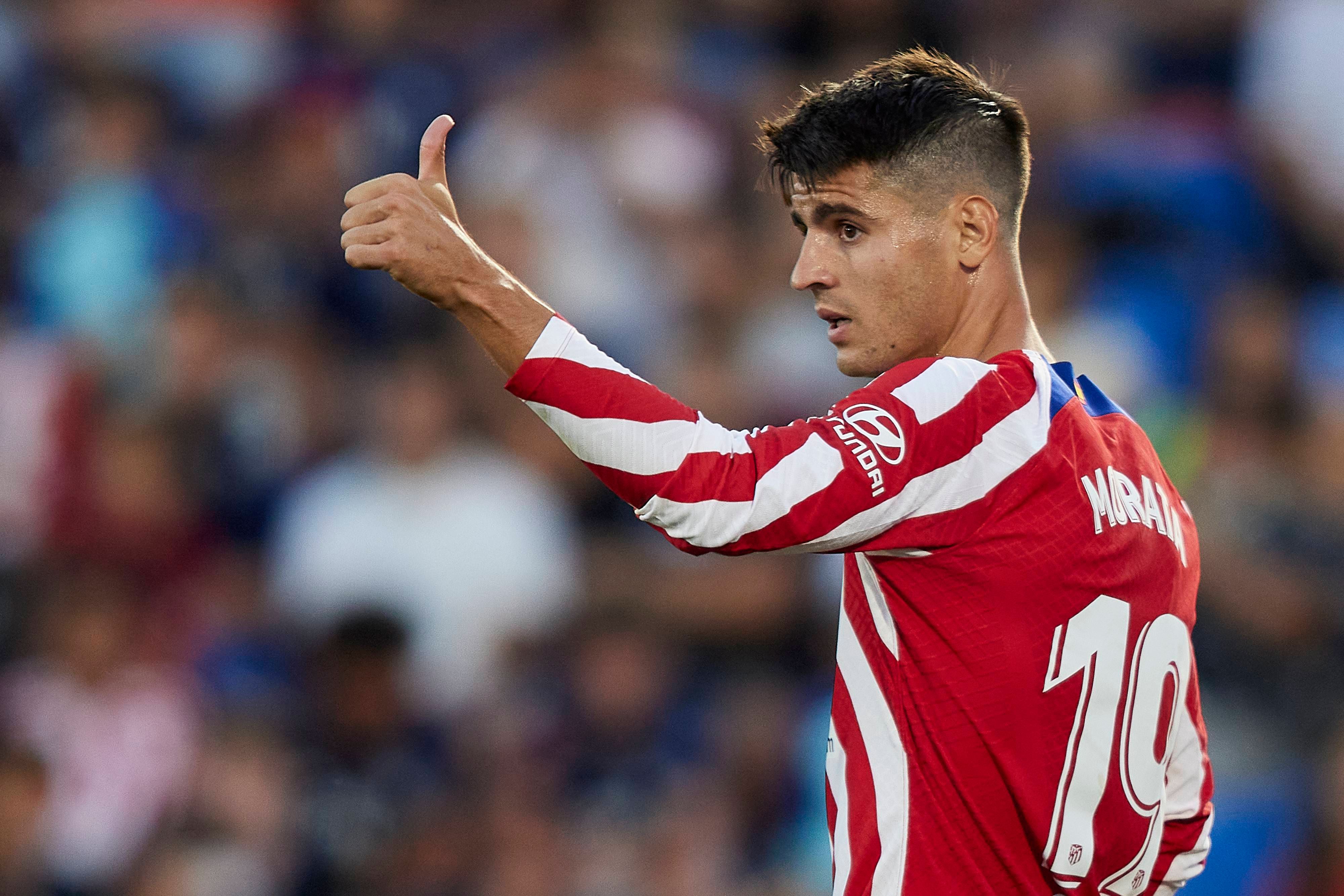  Álvaro Morata, durante el Getafe-Atlético de Madrid.