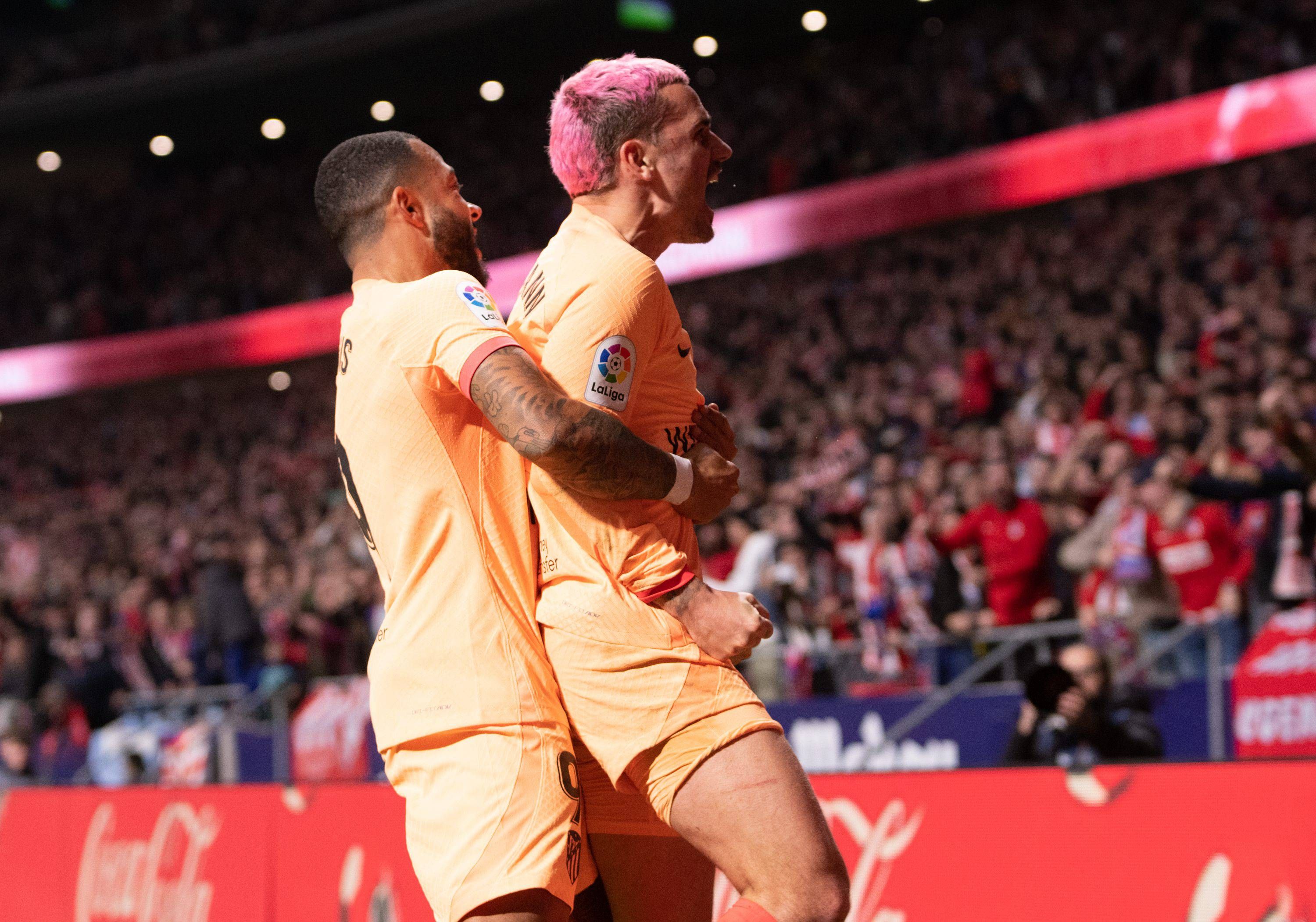  Antoine Griezmann celebra su gol en el Atlético de Madrid-Athletic Club.