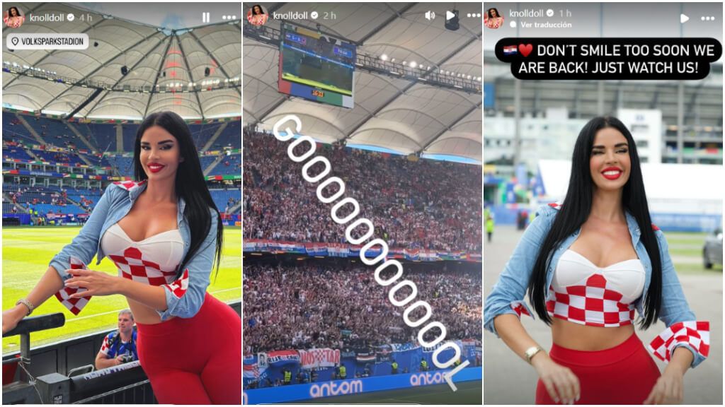  Ivana Knöll, presente en el Croacia - Albania (Fotos: @knolldoll)