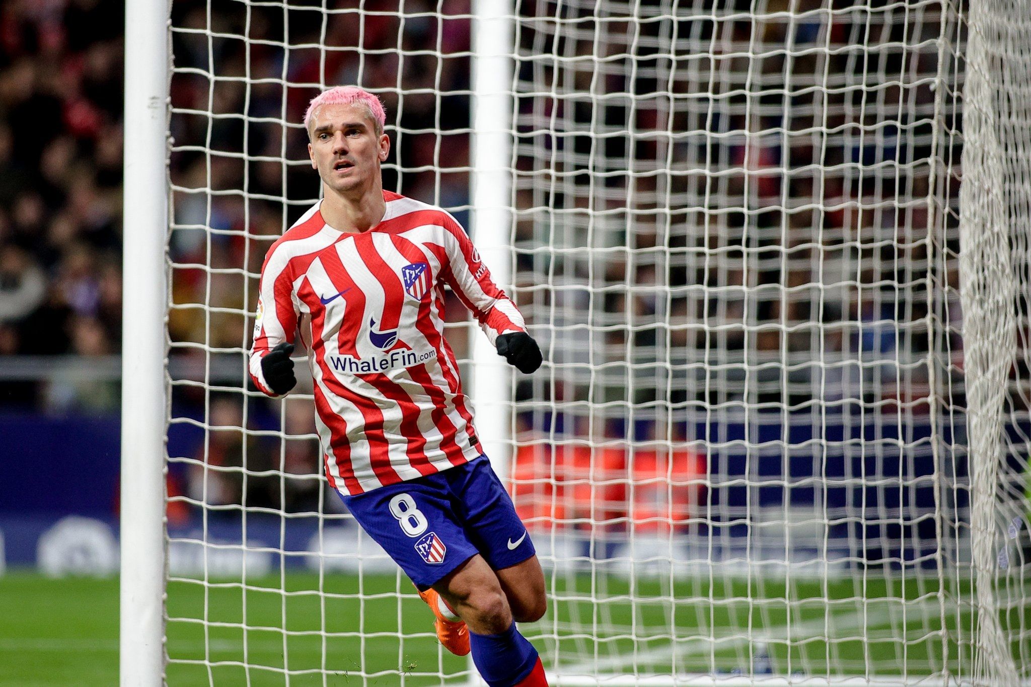  Griezmann celebra un gol en el Atlético de Madrid-Valladolid.