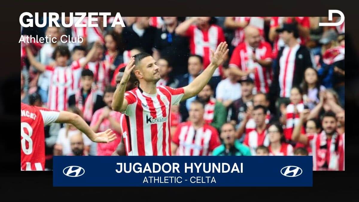  Gorka Guruzeta ha sido el mejor jugador del Athletic Club - RC Celta de este domingo en San Mamés.