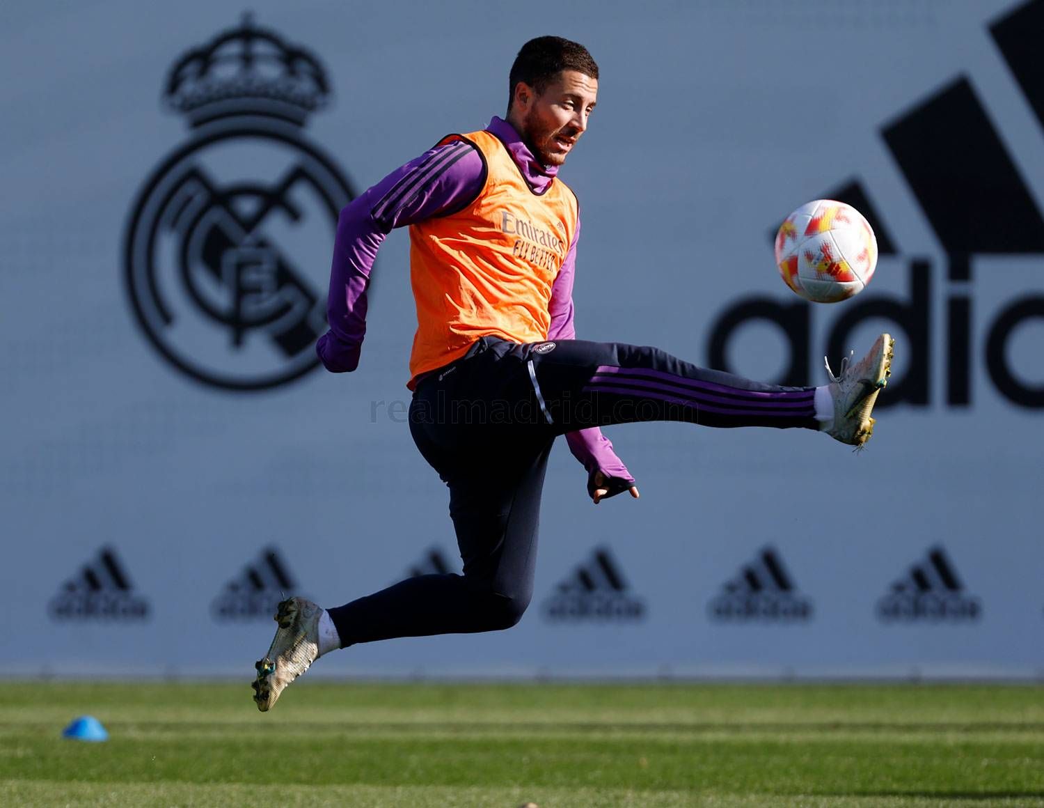 Eden Hazard, en el entrenamiento del Real Madrid del lunes 9 de enero.
