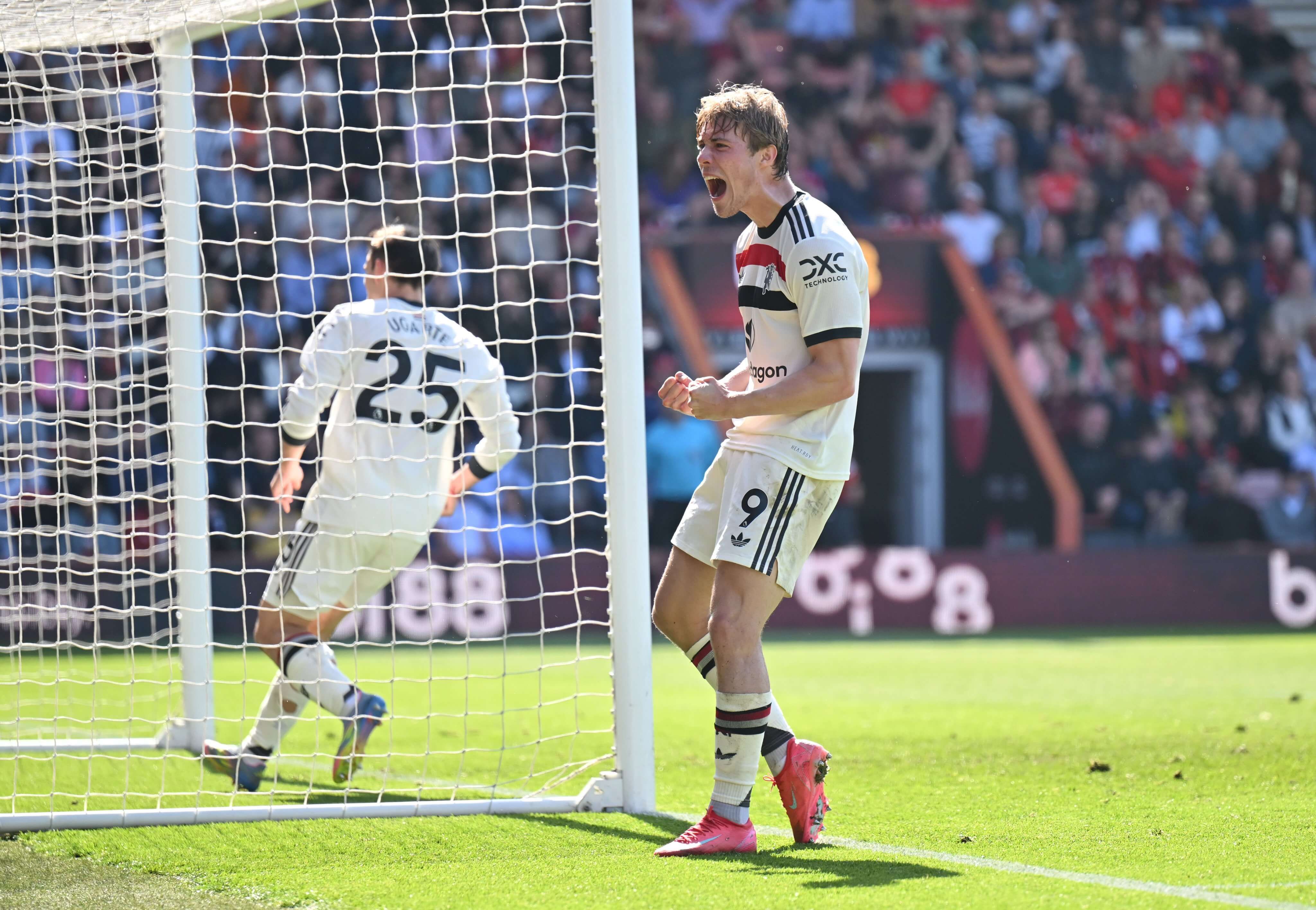  Gol del danés Rasmus Hojlund, del Manchester United, ante el AFC Bournemouth de Andoni Iraola.