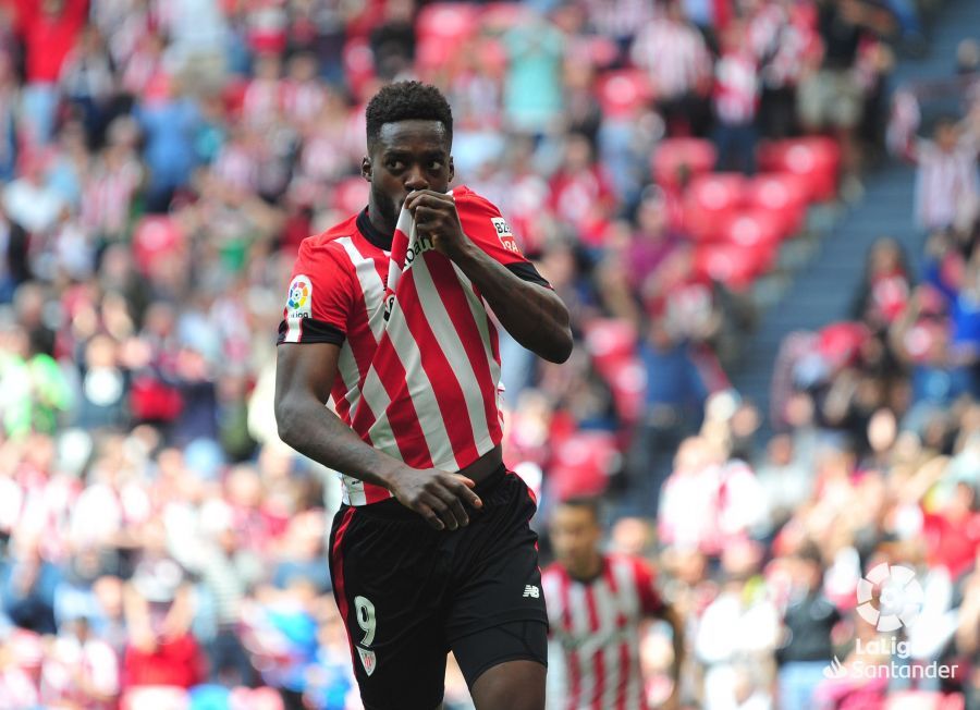 Iñaki Williams celebra su gol ante el Celta en San Mamés.