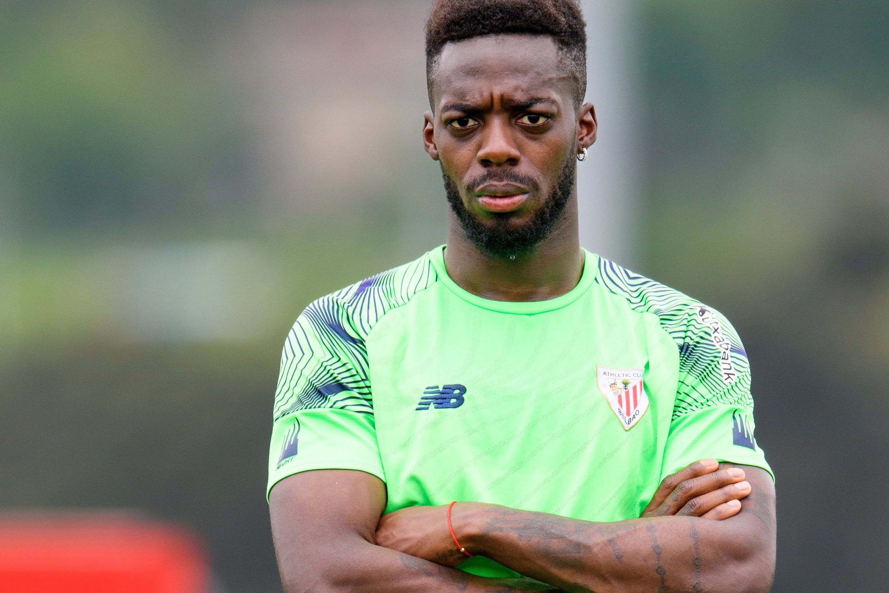  Iñaki Williams, muy serio en un entrenamiento en Lezama.