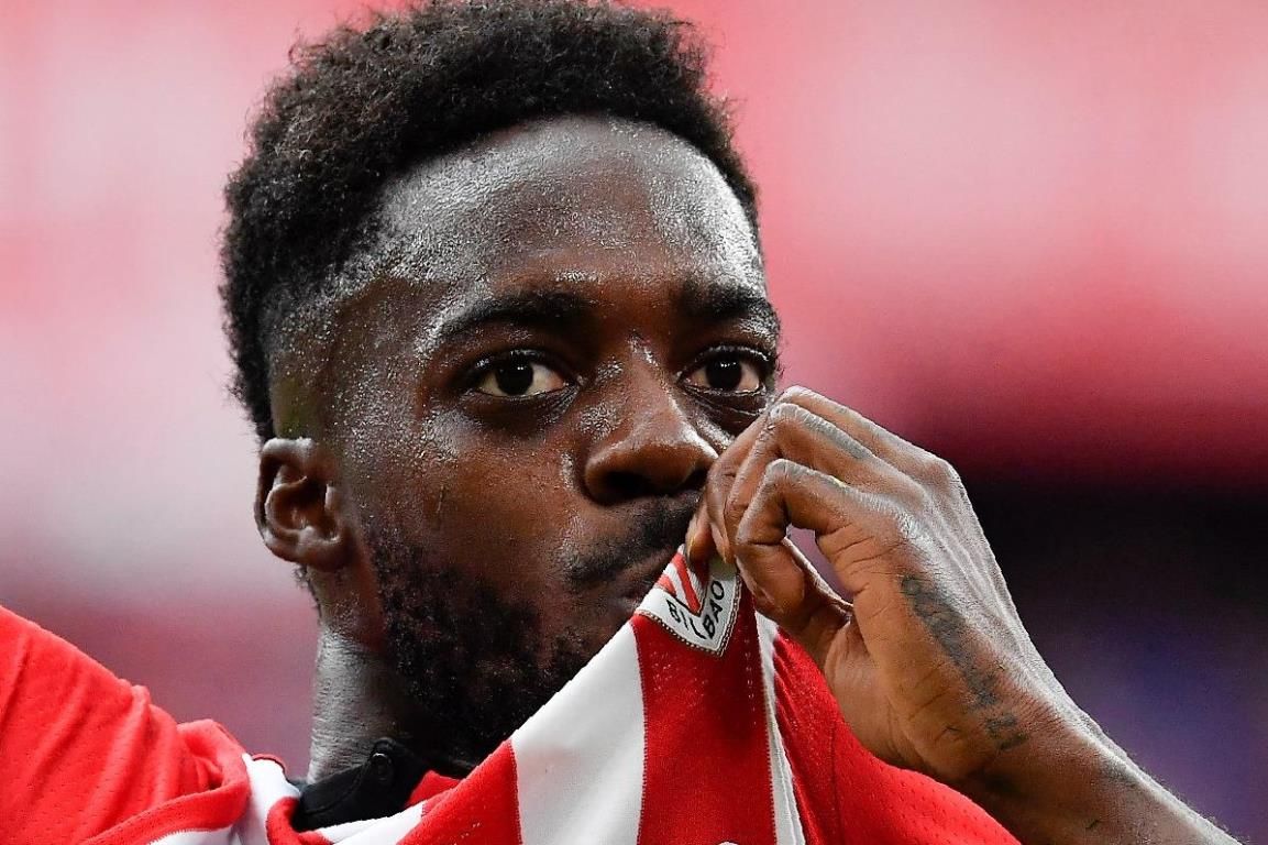  Iñaki Williams, en el derbi ante la Real Sociedad en San Mamés.