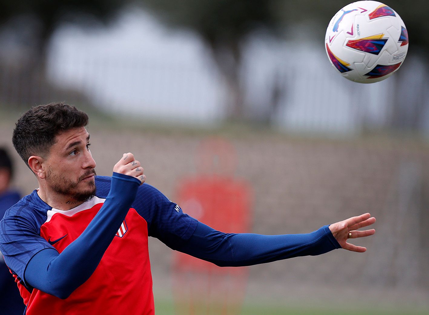  José María Giménez, en una sesión del Atlético.