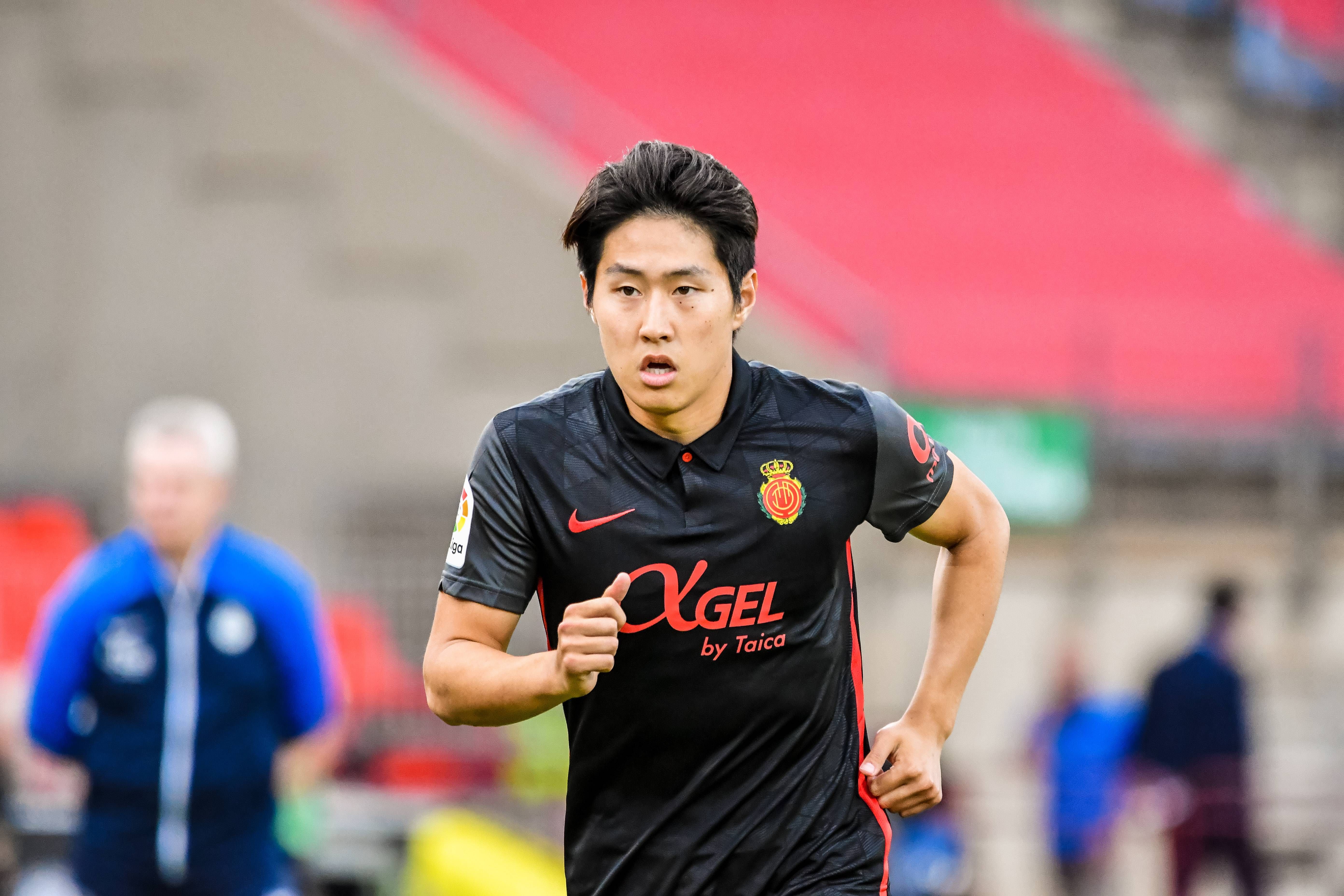  Kang In Lee, en un partido con el Mallorca.