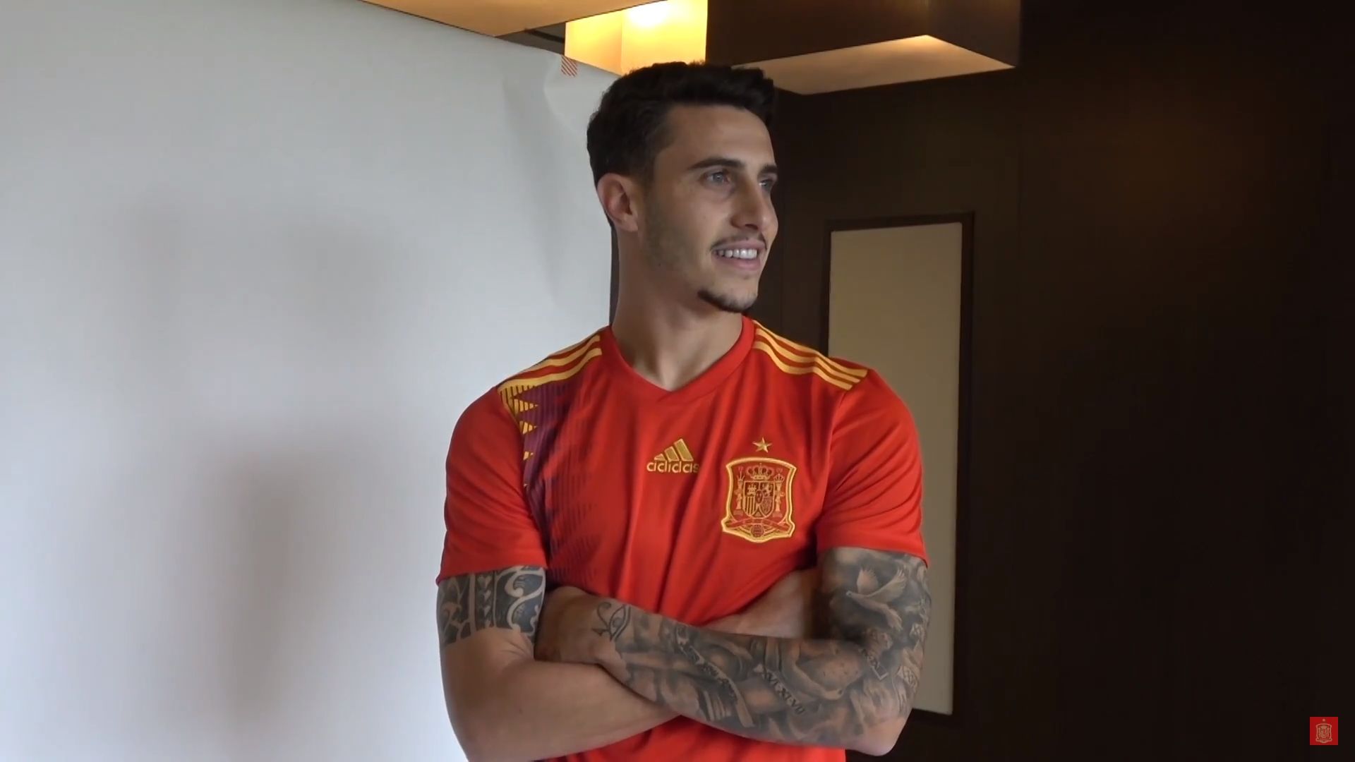  Mario Hermoso, posa en la concentración de la selección española.