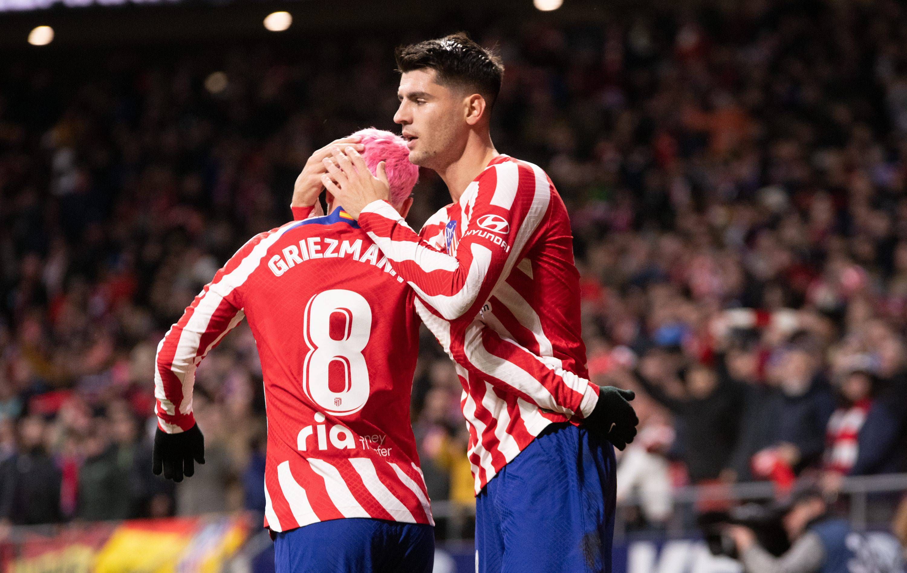  Morata y Griezmann, en el Atlético de Madrid-Real Valladolid.