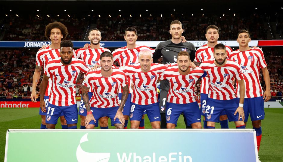  El once del Atlético de Madrid ante el Cádiz.