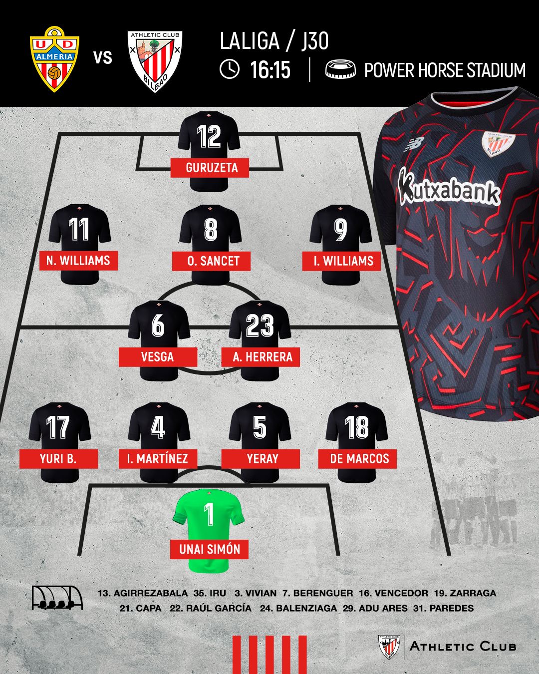  Este es el once que sacaba Valverde ante el Almería.