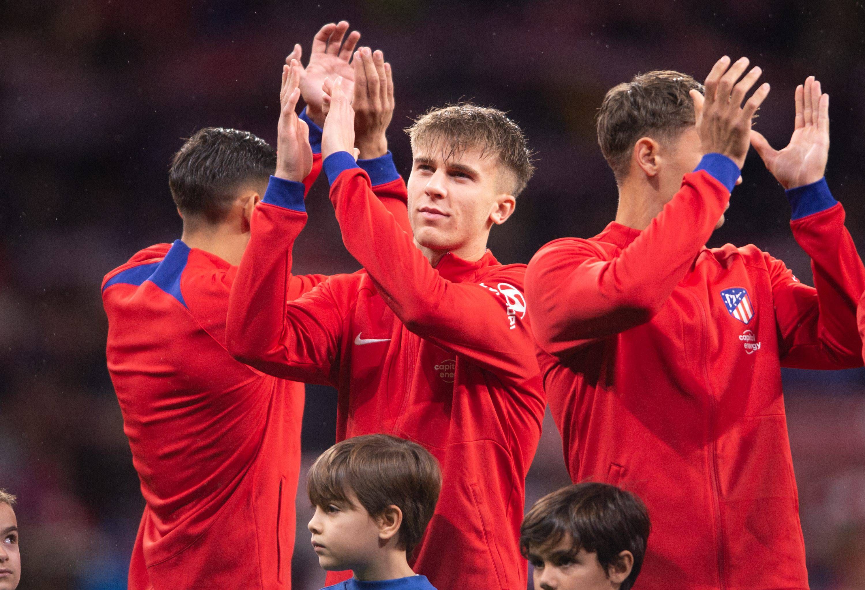  Pablo Barrios, en la previa del Atlético de Madrid-Barça.