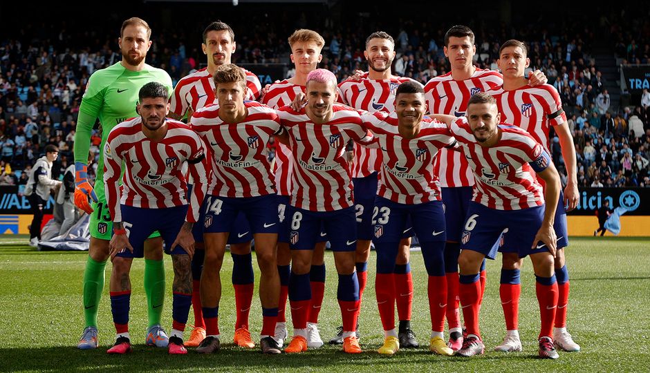  El once del atlético de Madrid ante el Celta.