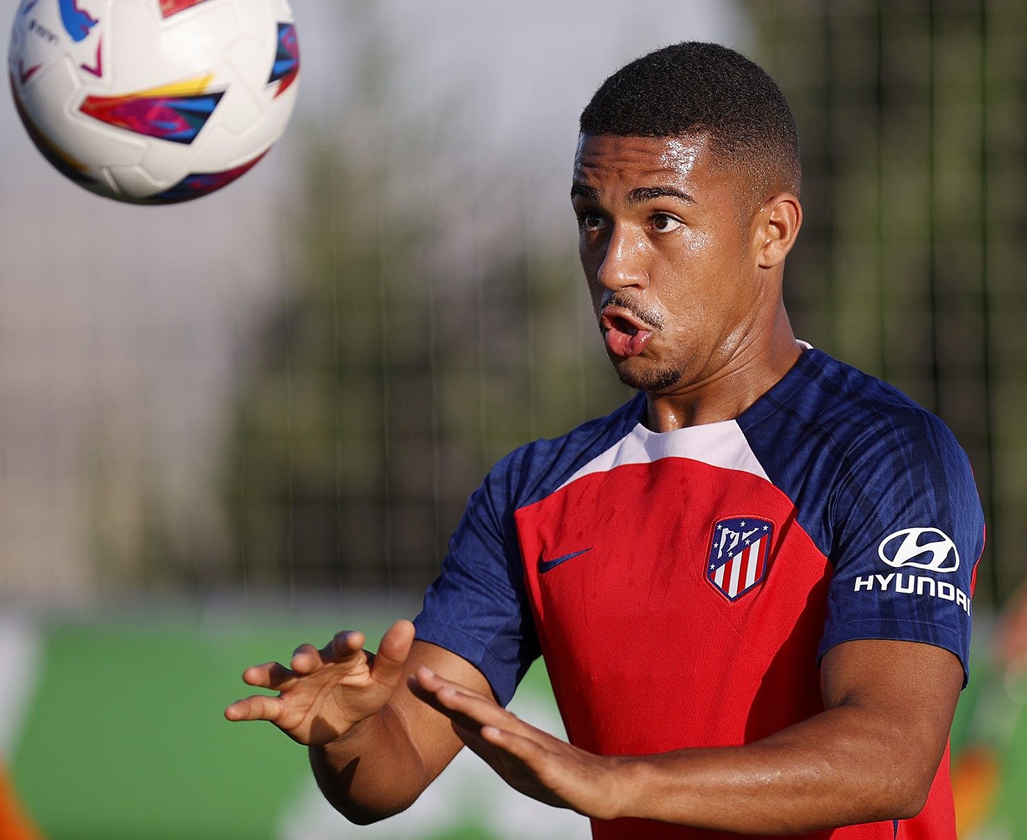  Samuel Lino, en una sesión con el Atlético.