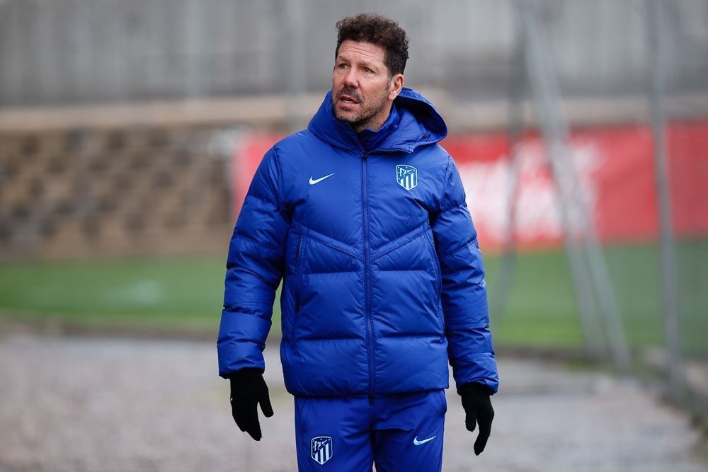  Diego Pablo Simeone, en una sesión del Atlético de Madrid.
