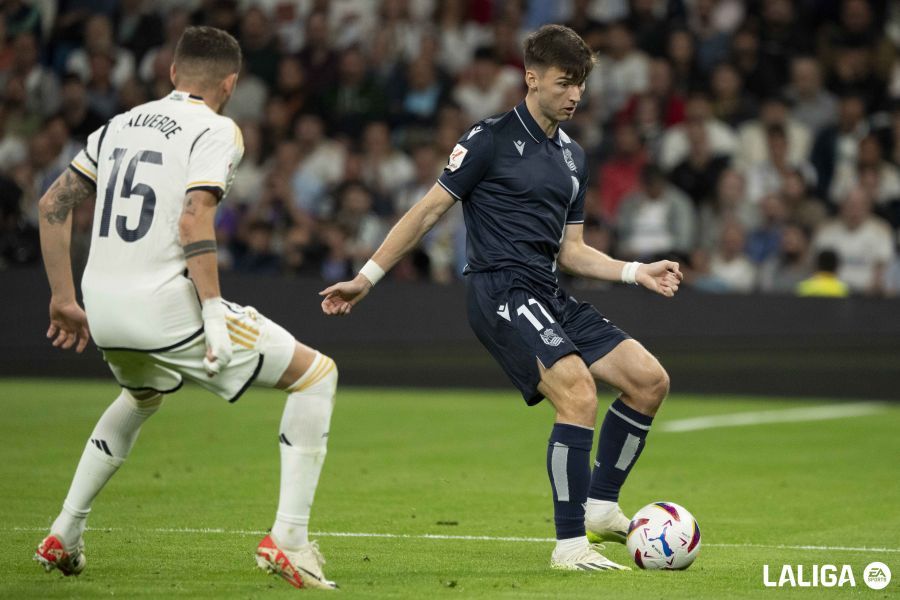 Kieran Tierney, durante el partido de LaLiga ante el Real Madrid.