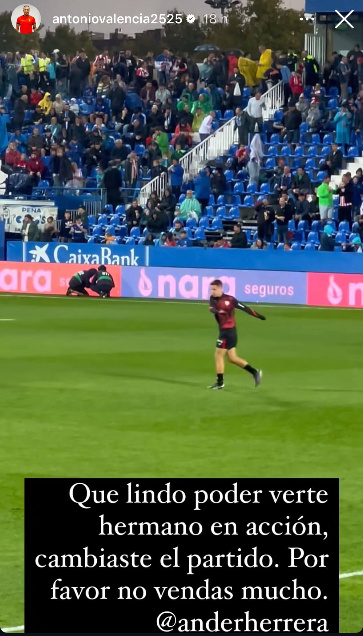  Publicación de Antonio Valencia en Instagram.