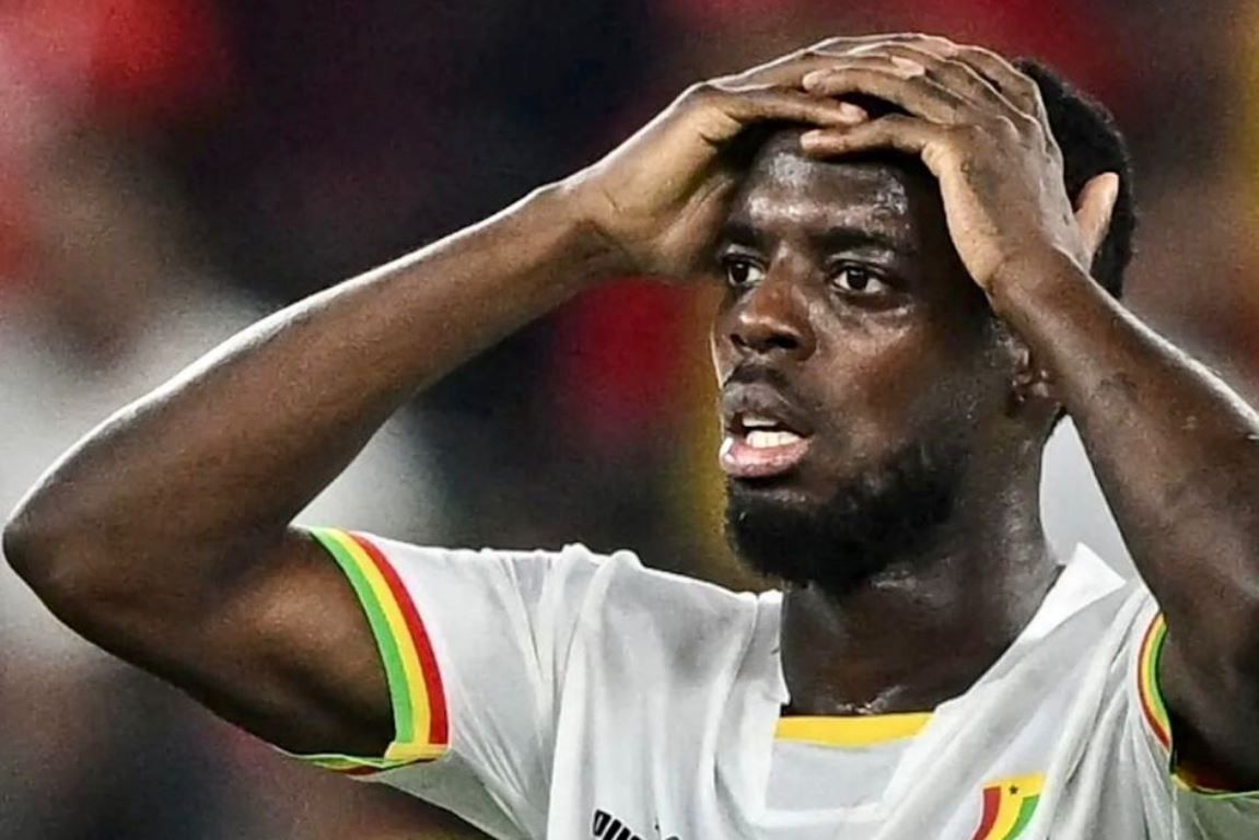  Gesto del delantero del Athletic Club Iñaki Williams, jugando con Ghana en el Mundial de Qatar.