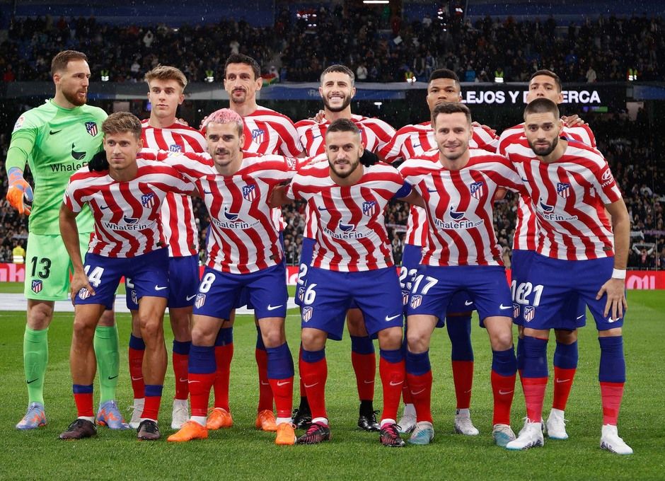  El once del Atlético de Madrid en el Bernabéu.