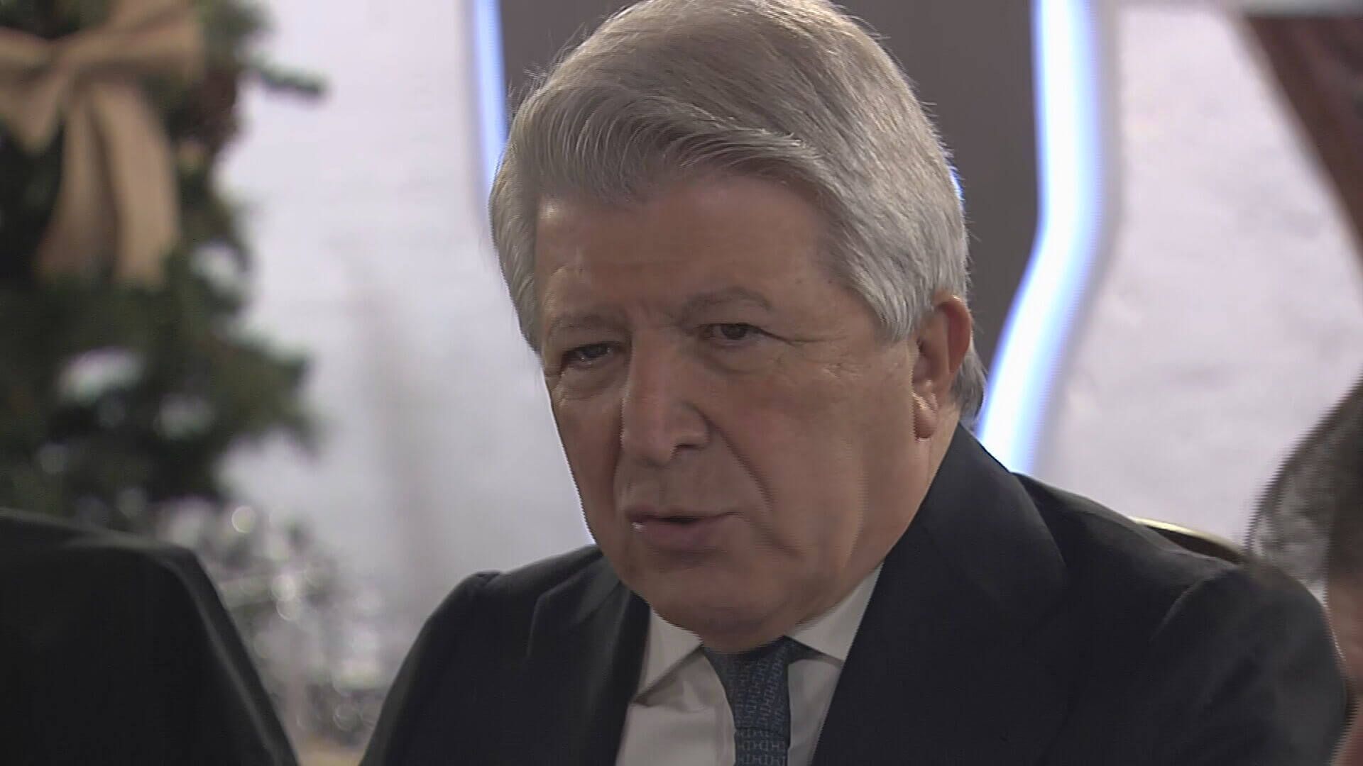  Enrique Cerezo, durante la comida de Navidad del Atlético con la prensa