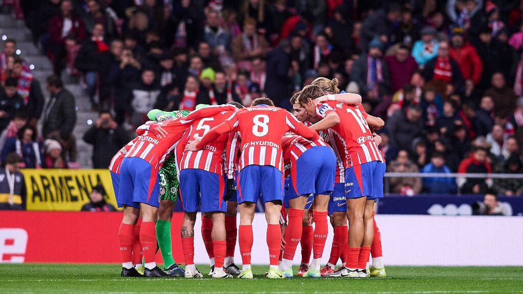 El Atlético de Madrid, antes de un partido en el Metropolitano (Cordon Press)