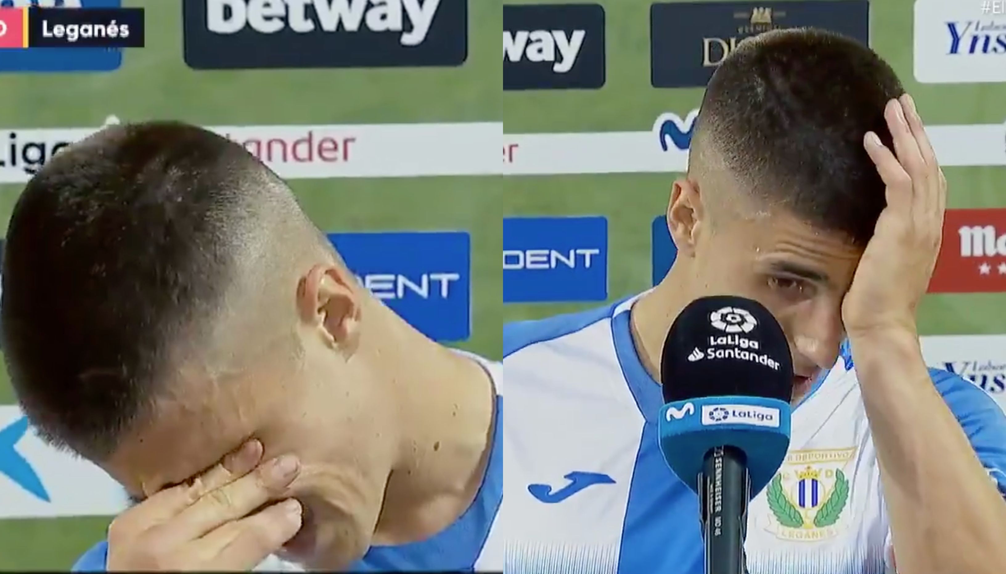 Unai Bustinza llora tras confirmarse el descenso del Leganés mientras le manda un mensaje a la gen