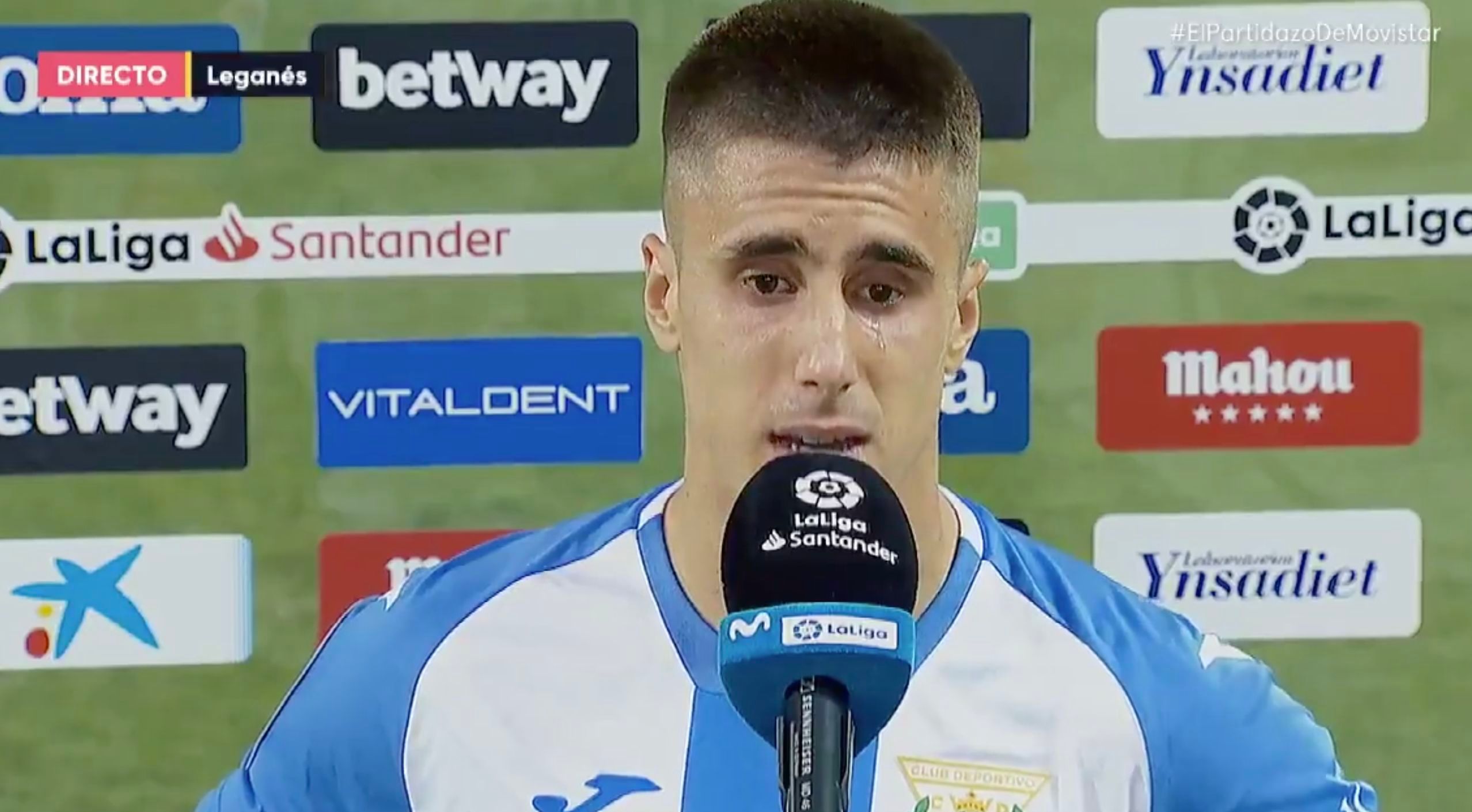 Unai Bustinza llora tras confirmarse el descenso del Leganés mientras le manda un mensaje a la gen