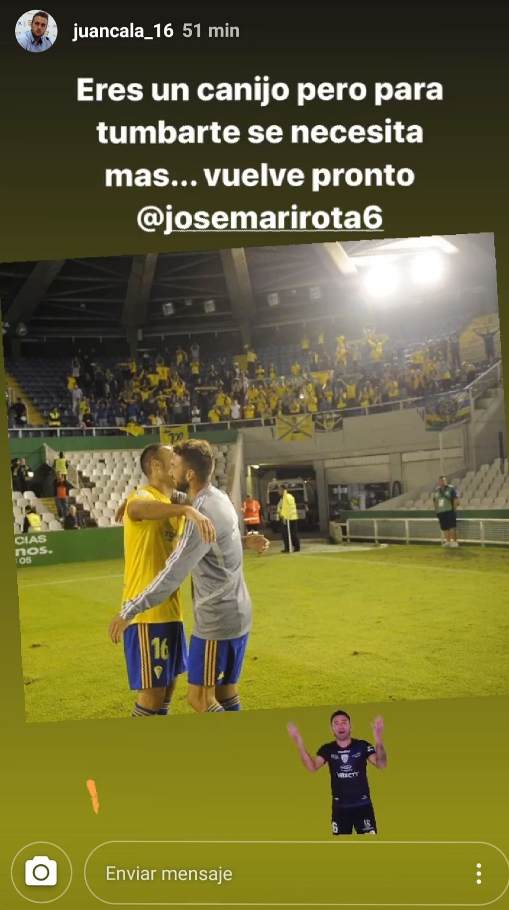  Cala espera que José Mari vuelva pronto.