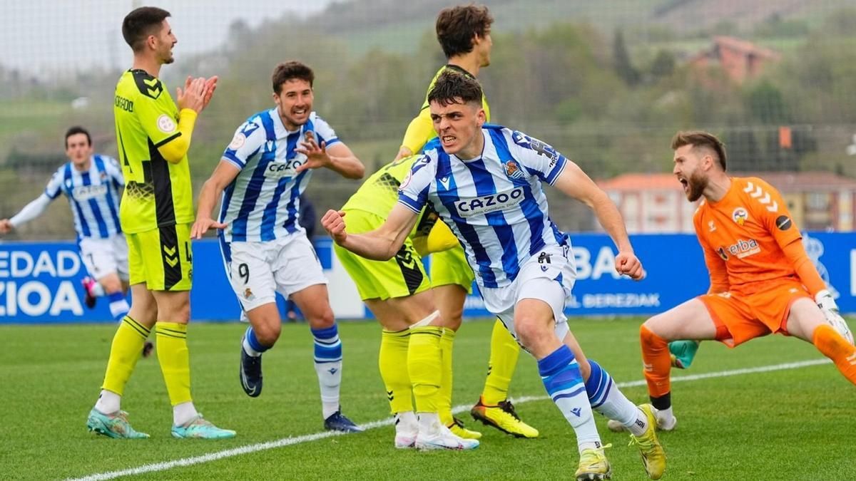 Jokin Gabilondo celebra un tanto. (Foto: Real Sociedad)