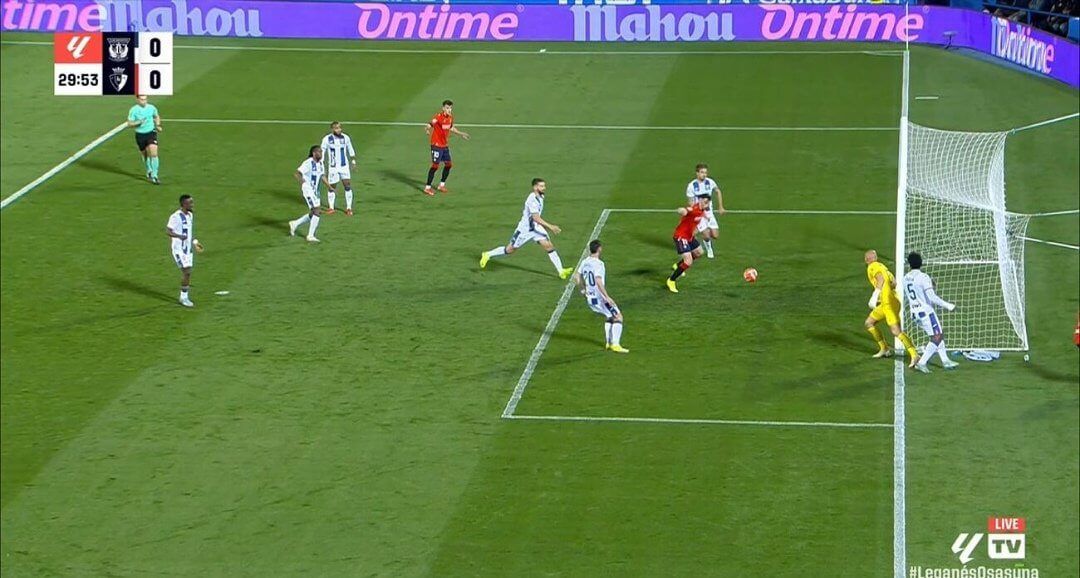  El fallo a puerta vacía de Budimir en el Leganés-Osasuna.