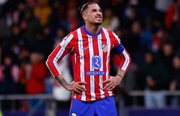  José María Giménez en el partido contra el Barça de Copa