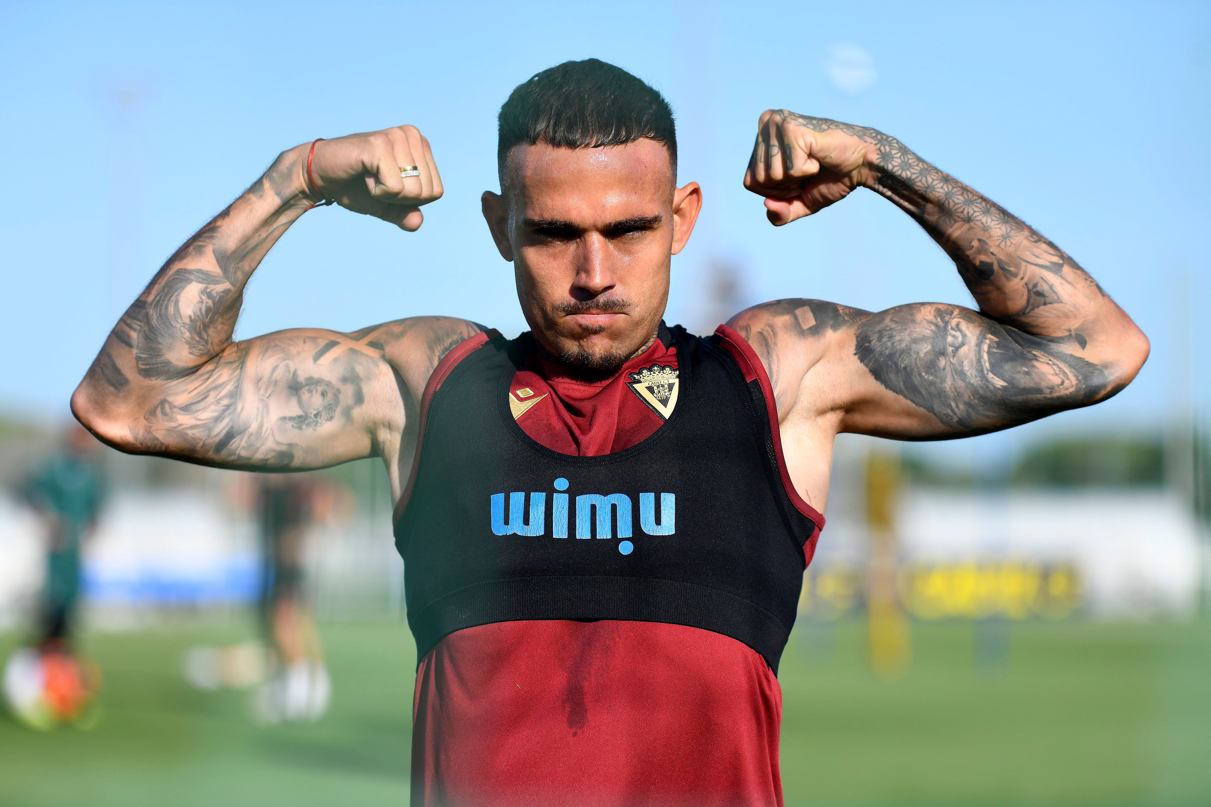 Roger Martí, en un entrenamiento en El Rosal (Foto: Cádiz CF).