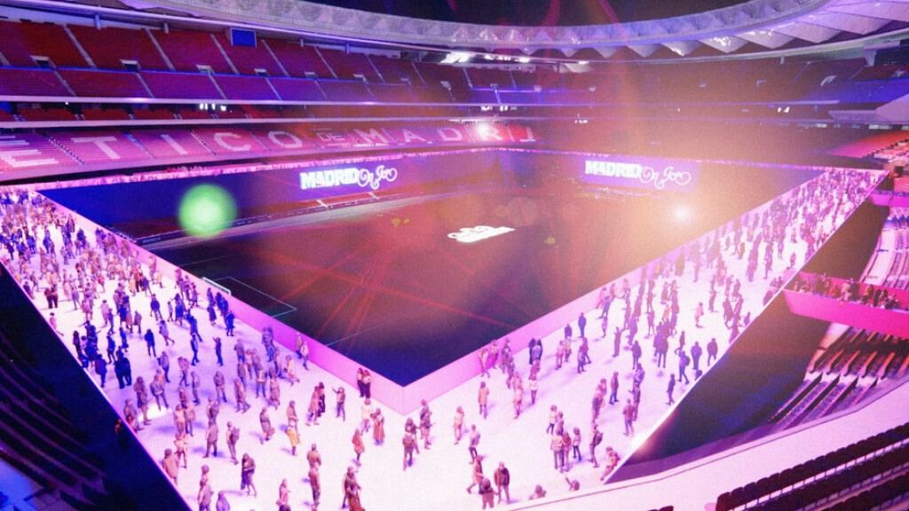  El espectáculo de luces en el Metropolitano por el Madrid On Ice (Atlético Madrid).