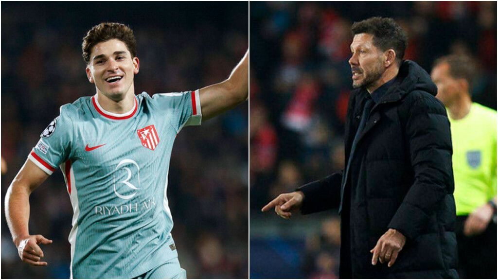  Julián Álvarez y Diego Pablo Simeone (Fuente: Cordon Press)