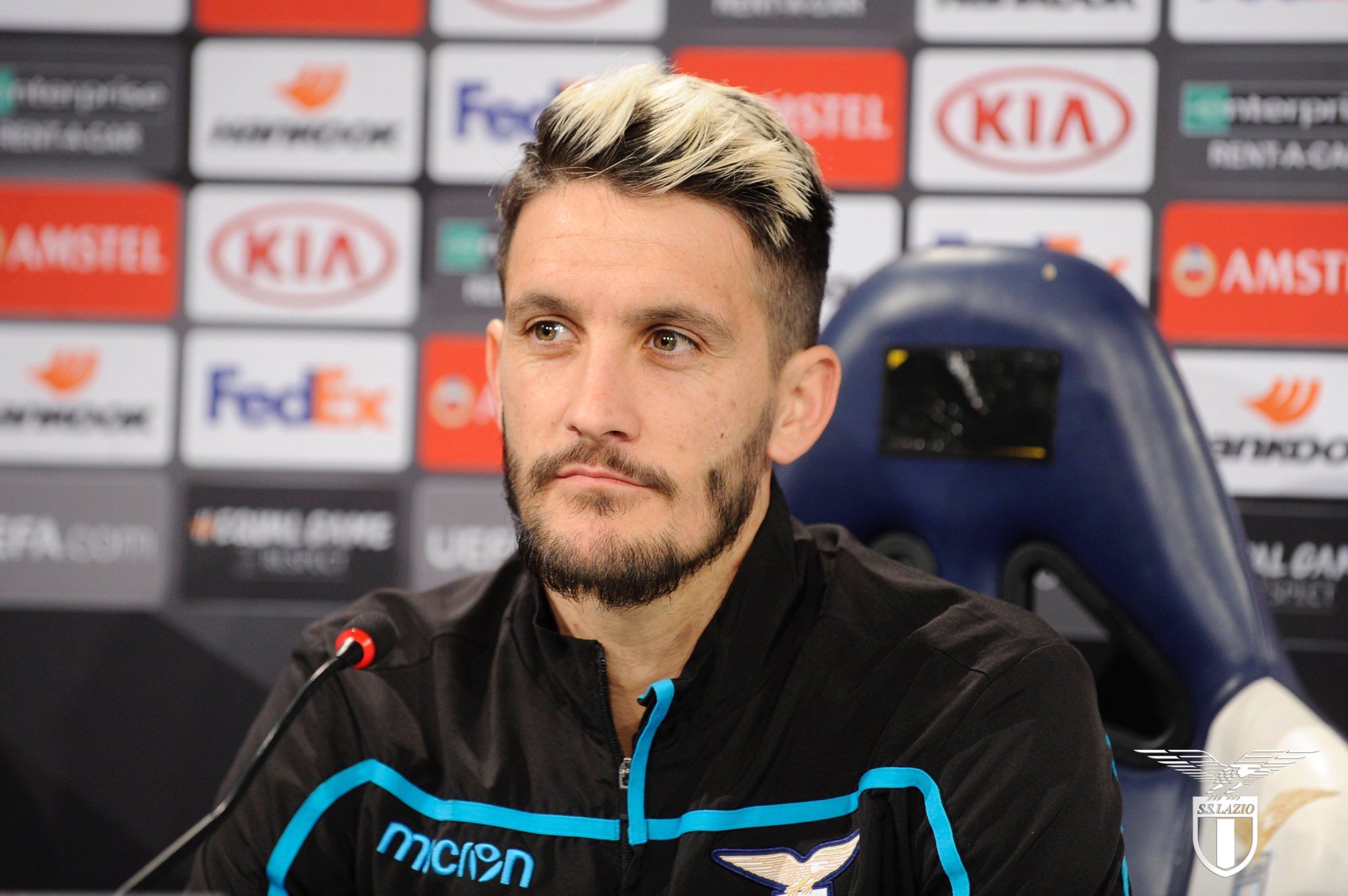 Luis Alberto hablando en rueda de prensa (Foto: SS Lazio).