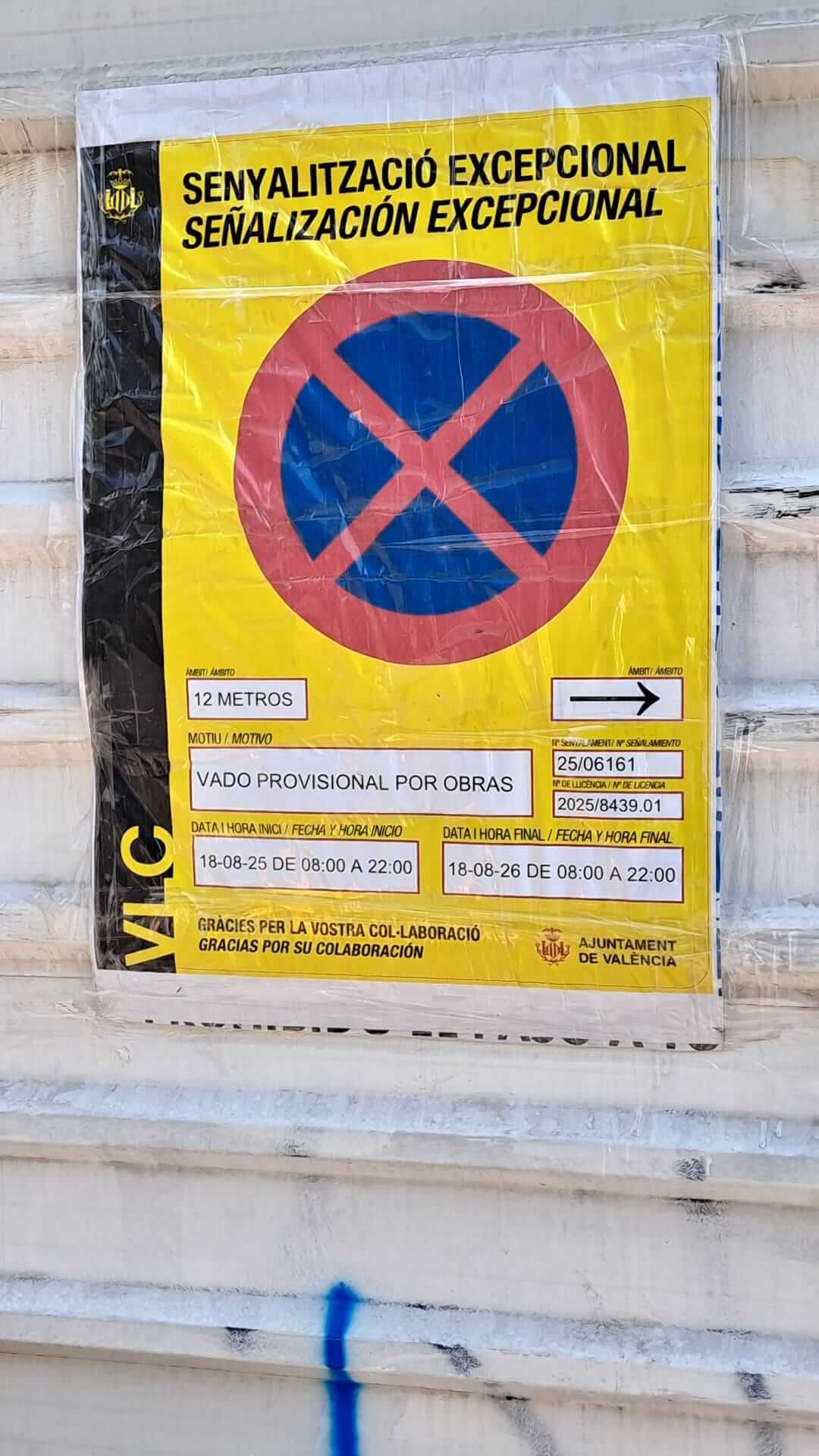 Cartel en el Nou Mestalla