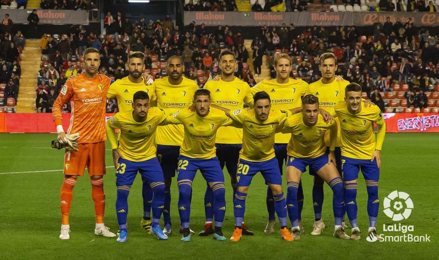 El once del Cádiz en Vallecas en la última jornada.