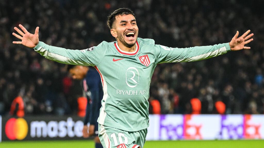  Ángel Correa celebra un gol ante el PSG (Cordon Press)