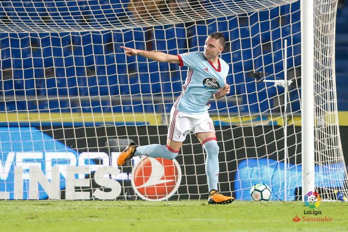 Aspas celebrando un tanto ante Las Palmas.