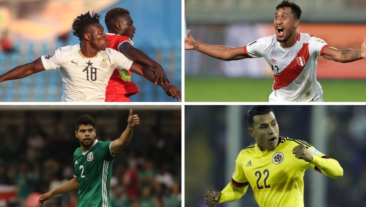  Aidoo, Tapia, Araújo y Murillo, jugadores del Celta, con sus respectivas selecciones en una fecha FIFA.