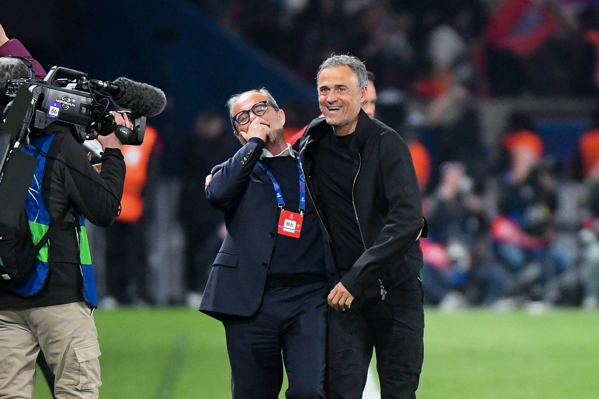  Luis Enrique celebrando el triunfo contra el Aston Villa (Cordon Press)